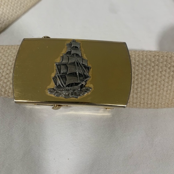 Skippers Nautical Belt with square rigger ship - Picture 2 of 5